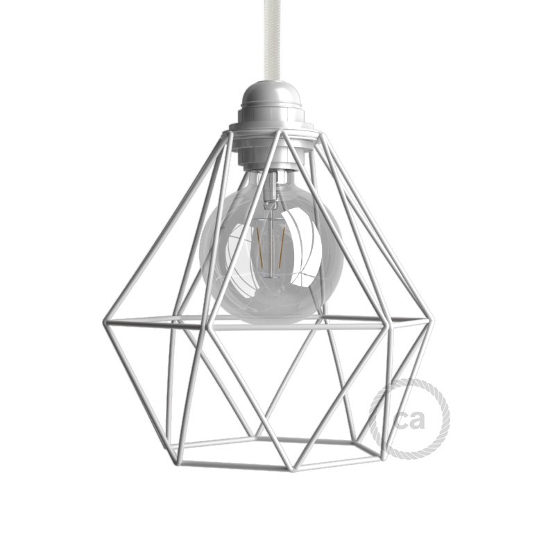 Pantalla Jaula Diamond de metal con casquillo E27