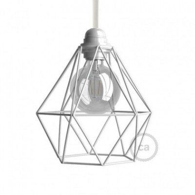 Pantalla Jaula Diamond de metal con casquillo E27