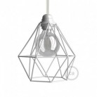 Pantalla Jaula Diamond de metal con casquillo E27