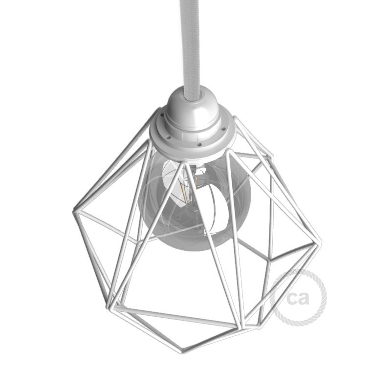 Pantalla Jaula Diamond de metal con casquillo E27