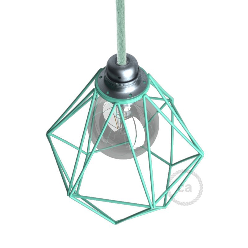 Pantalla Jaula Diamond de metal con casquillo E27
