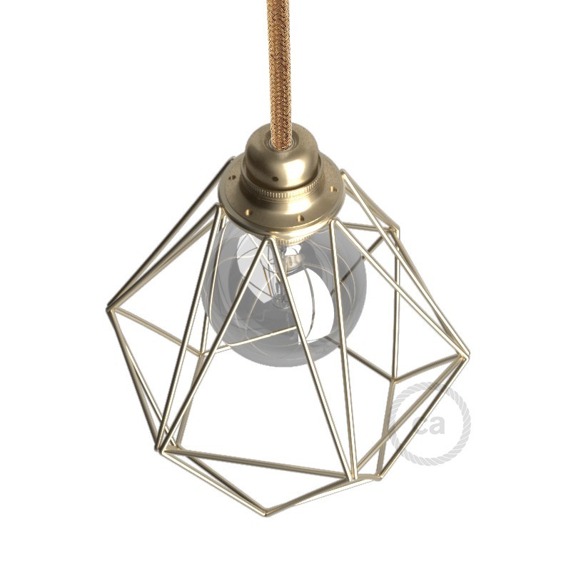 Pantalla Jaula Diamond de metal con casquillo E27