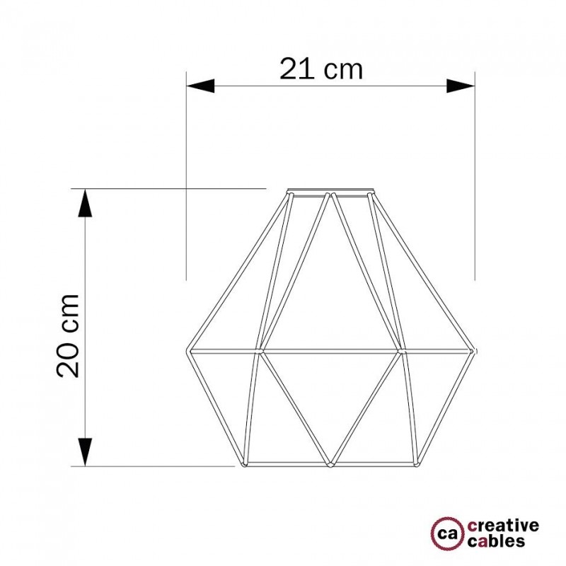 Pantalla Jaula Diamond de metal con casquillo E27