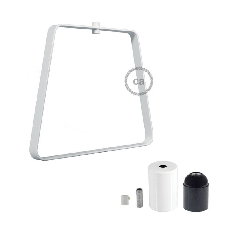Pantalla de metal Duedì Base con cubre portalámparas de metal y portalámparas E27