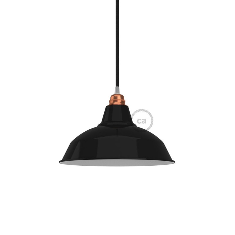 Pantalla Bistrot de metal esmaltado con casquillo E27, diámetro 30cm