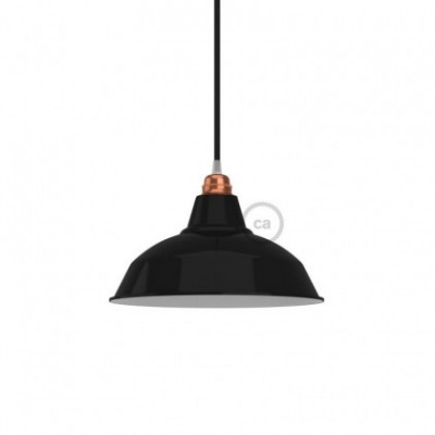 Pantalla Bistrot de metal esmaltado con casquillo E27, diámetro 30cm