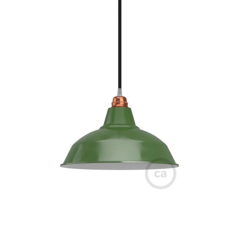 Pantalla Bistrot de metal esmaltado con casquillo E27, diámetro 30cm