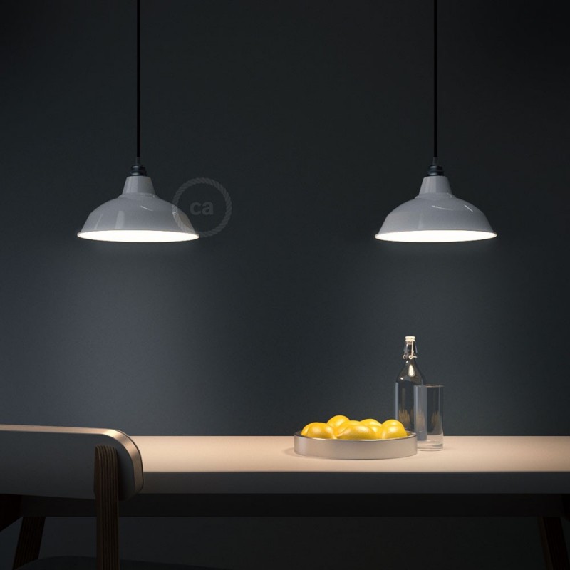 Pantalla Bistrot de metal esmaltado con casquillo E27, diámetro 30cm