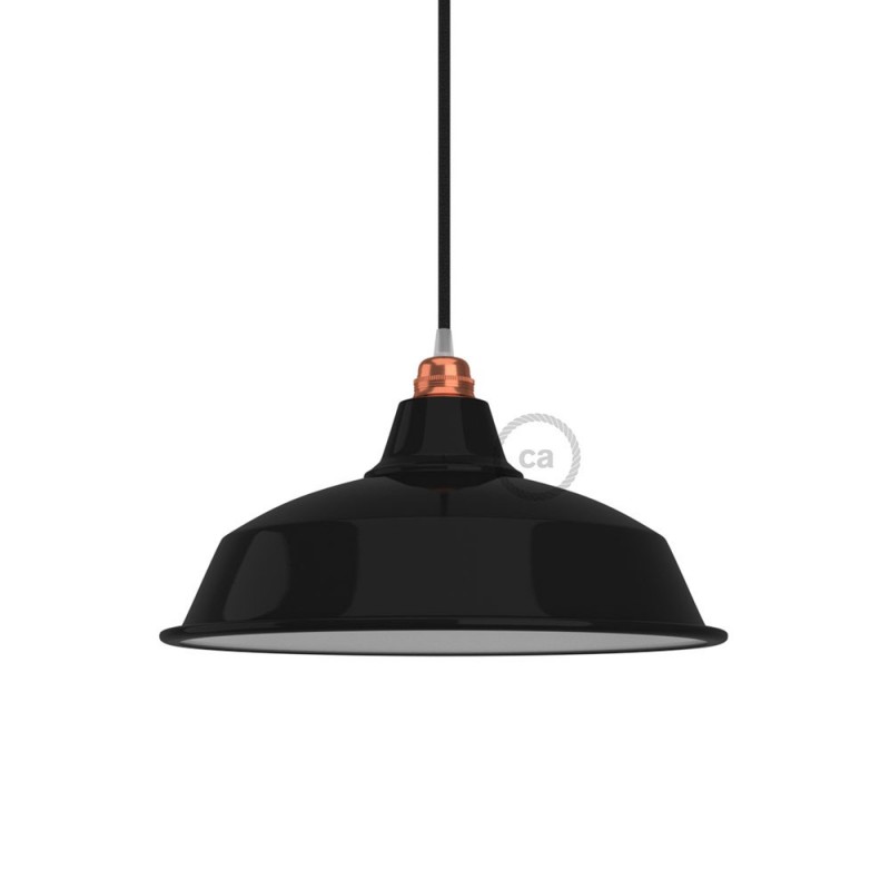 Pantalla Bistrot de metal esmaltado con casquillo E27, diámetro 38cm