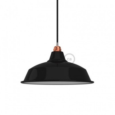 Pantalla Bistrot de metal esmaltado con casquillo E27, diámetro 38cm