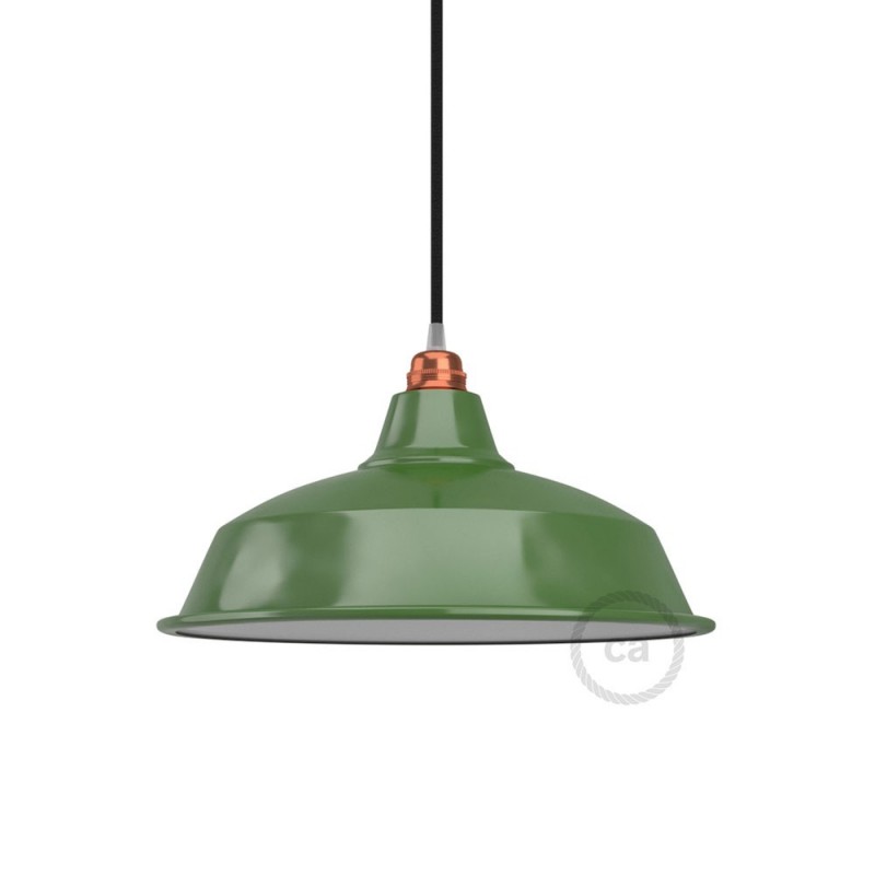 Pantalla Bistrot de metal esmaltado con casquillo E27, diámetro 38cm