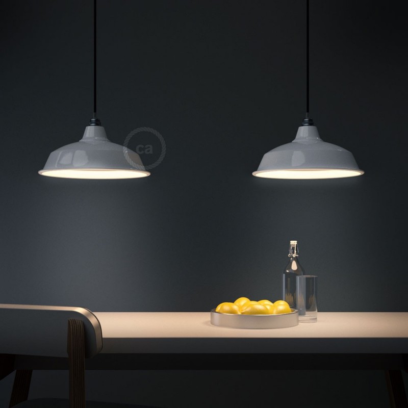 Pantalla Bistrot de metal esmaltado con casquillo E27, diámetro 38cm