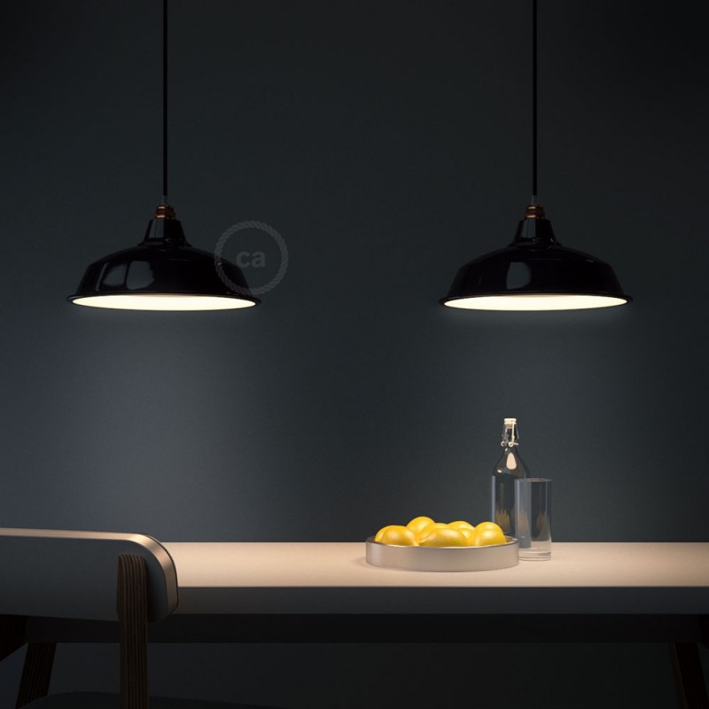 Pantalla Bistrot de metal esmaltado con casquillo E27, diámetro 38cm