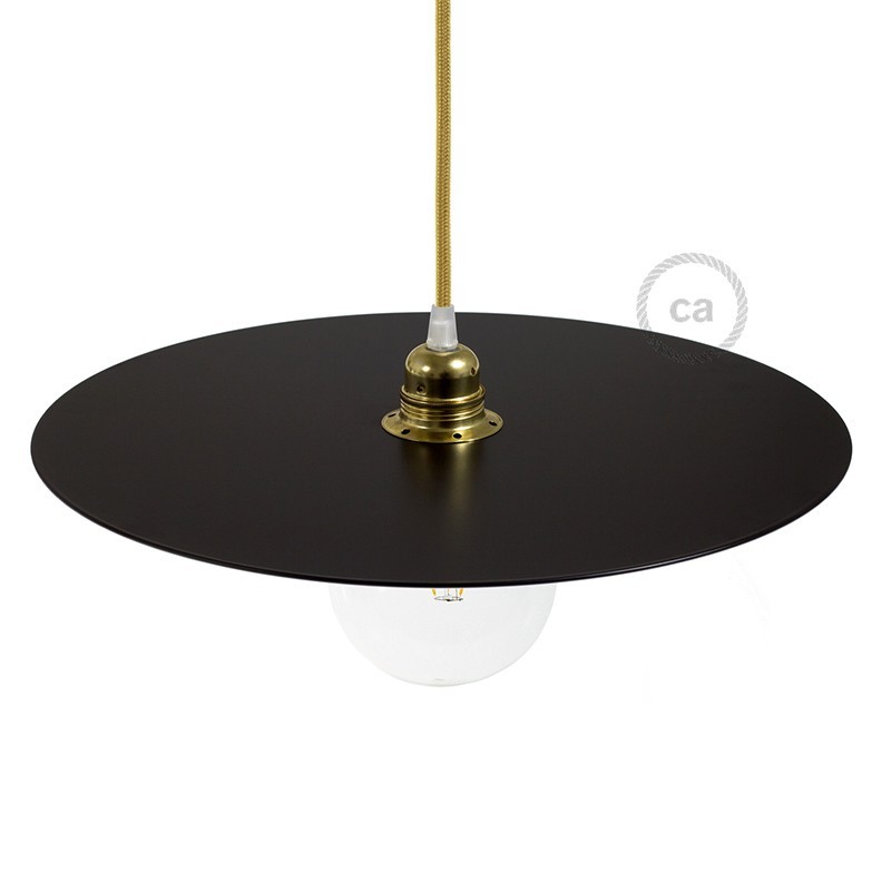 Plato Ellepi oversize de hierro barnizado para lámpara de suspensión, diámetro 40cm - Fabricado en Italia