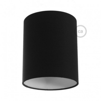Pantalla de tela Cilindro casquillo E27, diámetro 15cm H18cm - 100% Fabricado en Italia