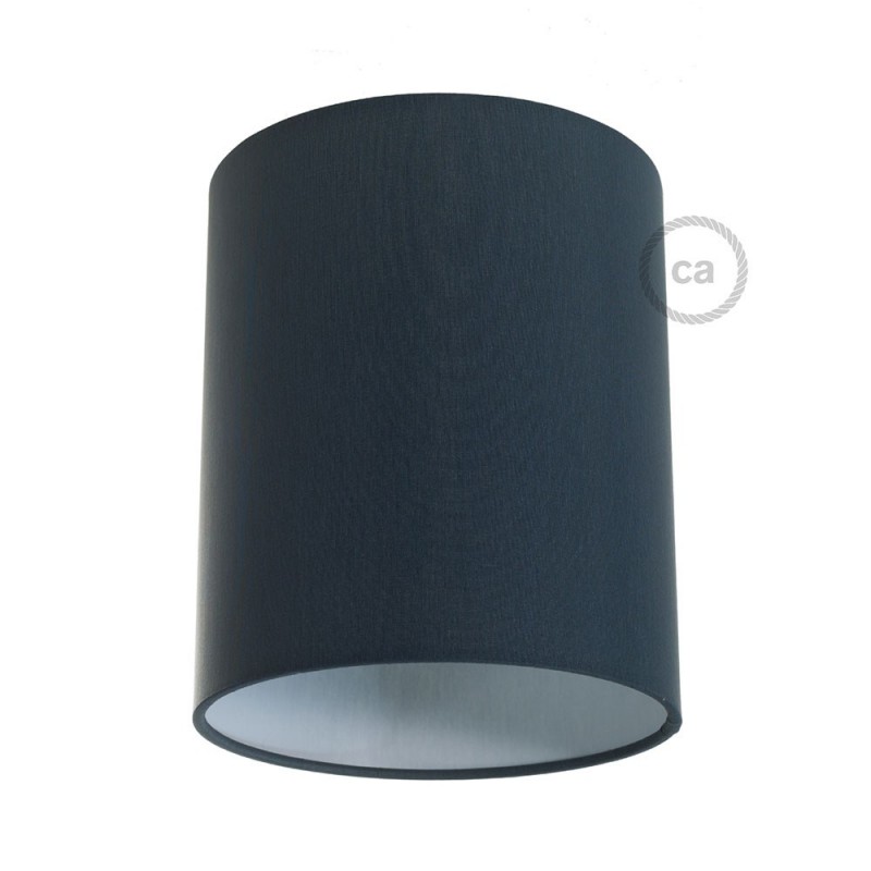 Pantalla de tela Cilindro casquillo E27, diámetro 15cm H18cm - 100% Fabricado en Italia
