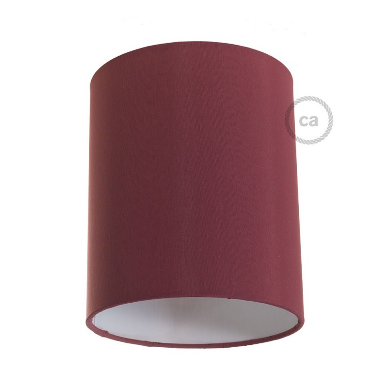 Pantalla de tela Cilindro casquillo E27, diámetro 15cm H18cm - 100% Fabricado en Italia