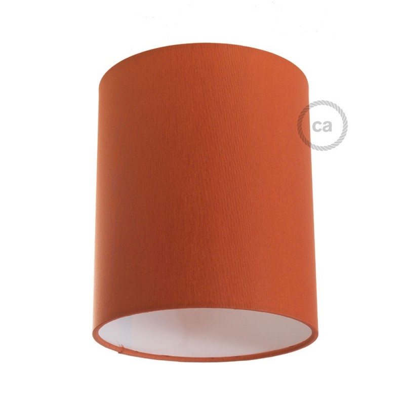 Pantalla de tela Cilindro casquillo E27, diámetro 15cm H18cm - 100% Fabricado en Italia