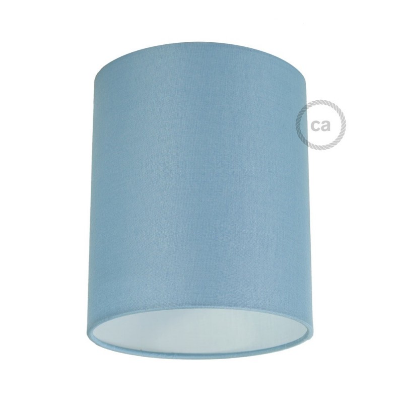 Pantalla de tela Cilindro casquillo E27, diámetro 15cm H18cm - 100% Fabricado en Italia