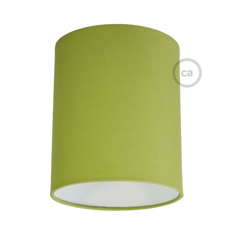 Pantalla de tela Cilindro casquillo E27, diámetro 15cm H18cm - 100% Fabricado en Italia