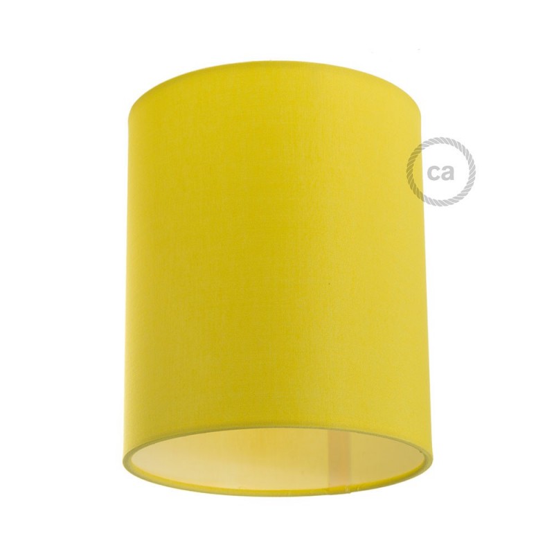 Pantalla de tela Cilindro casquillo E27, diámetro 15cm H18cm - 100% Fabricado en Italia