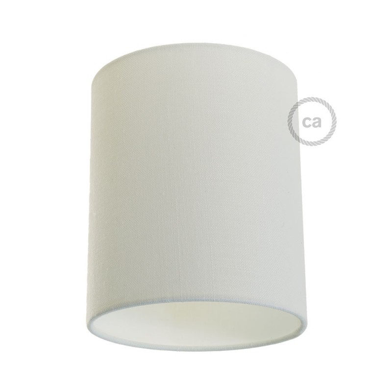 Pantalla de tela Cilindro casquillo E27, diámetro 15cm H18cm - 100% Fabricado en Italia