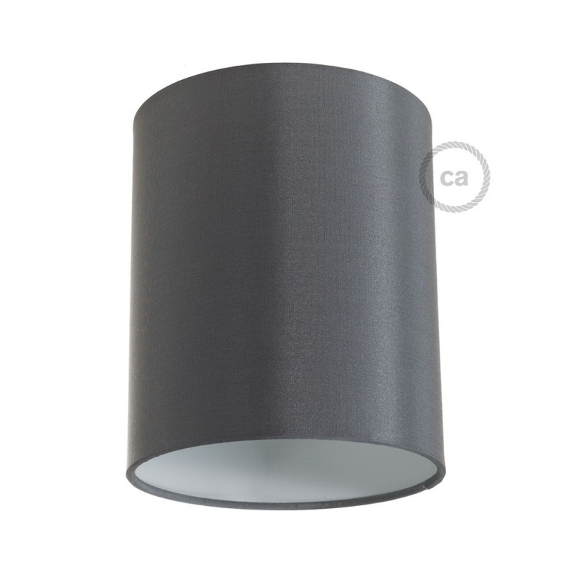 Pantalla de tela Cilindro casquillo E27, diámetro 15cm H18cm - 100% Fabricado en Italia