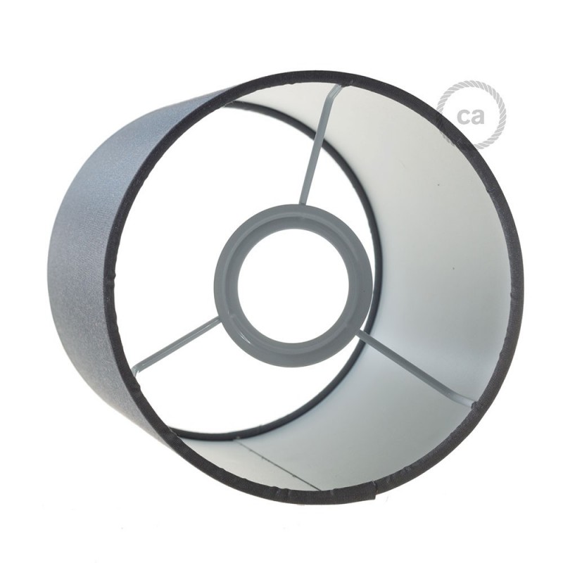 Pantalla de tela Cilindro casquillo E27, diámetro 15cm H18cm - 100% Fabricado en Italia
