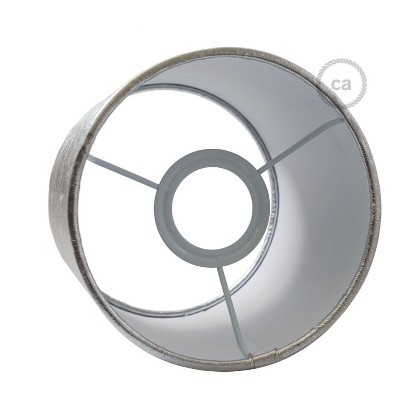 Pantalla de tela Cilindro casquillo E27, diámetro 15cm H18cm - 100% Fabricado en Italia