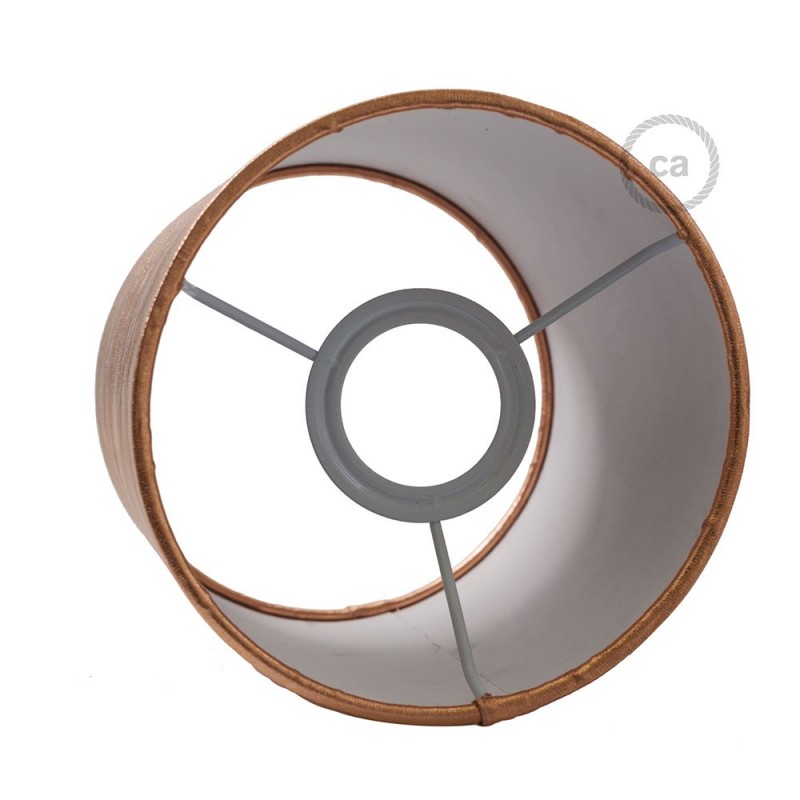 Pantalla de tela Cilindro casquillo E27, diámetro 15cm H18cm - 100% Fabricado en Italia