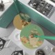 UFO Pantalla de madera ilustrada por varios artistas, doble cara - Diámetro 33cm