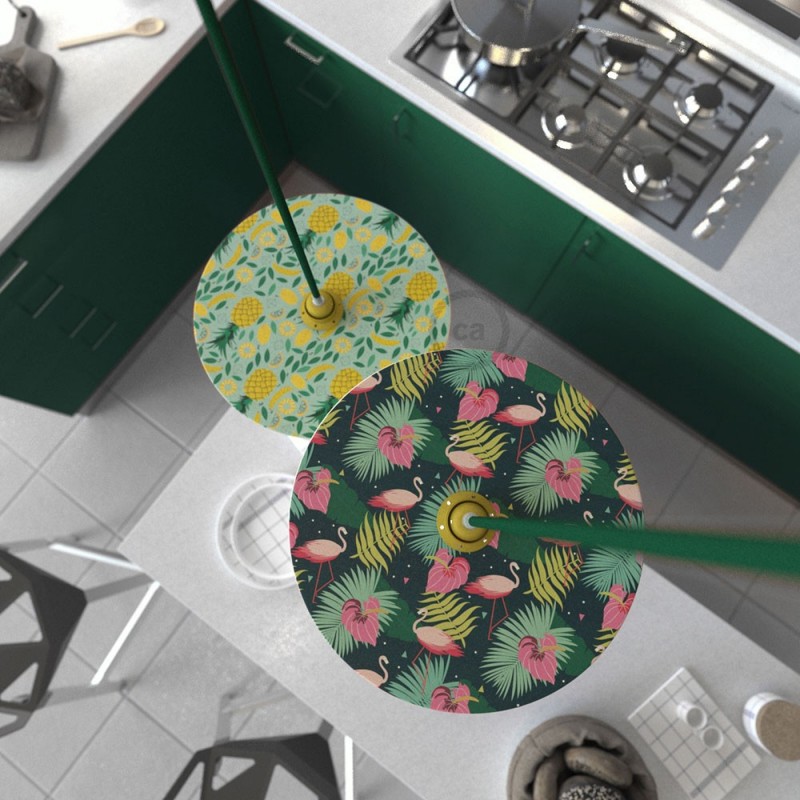 UFO Pantalla de madera ilustrada por varios artistas, doble cara - Diámetro 33cm