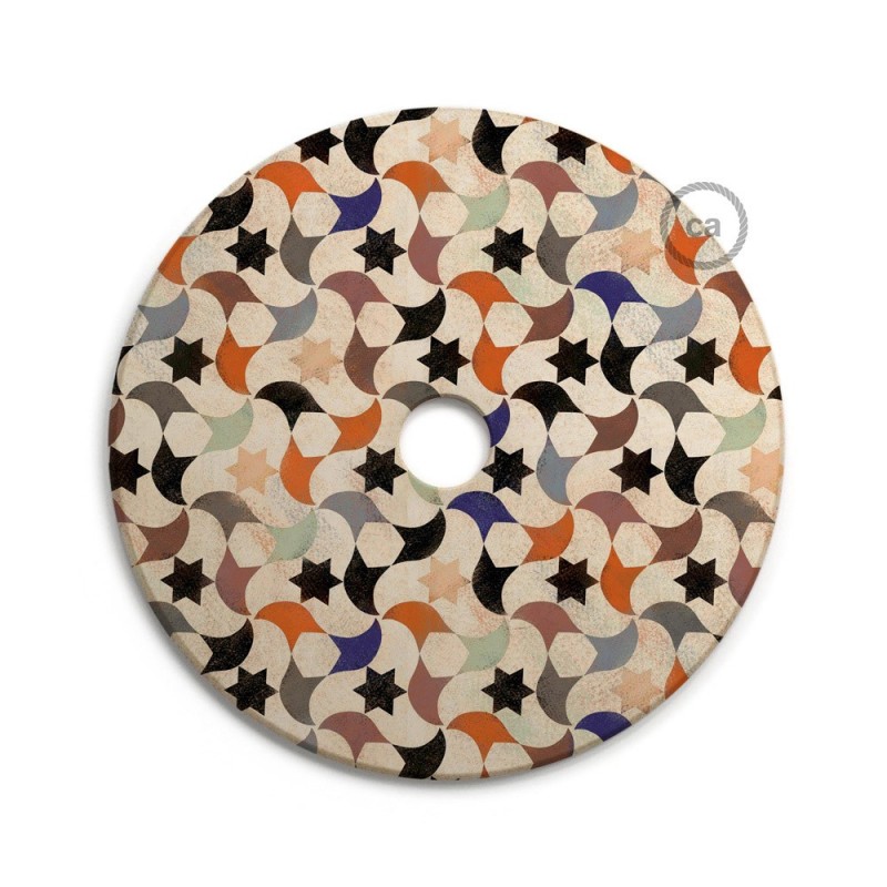 UFO Pantalla de madera ilustrada por varios artistas, doble cara - Diámetro 33cm