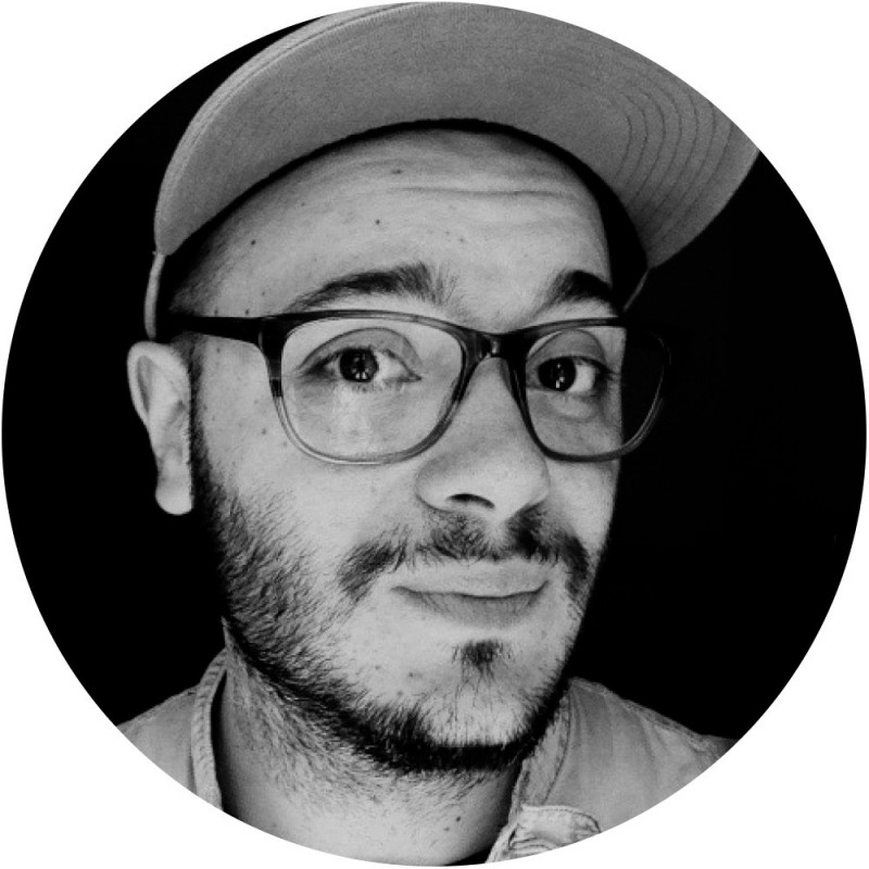 UFO Pantalla de madera ilustrada por varios artistas, doble cara - Diámetro 33cm